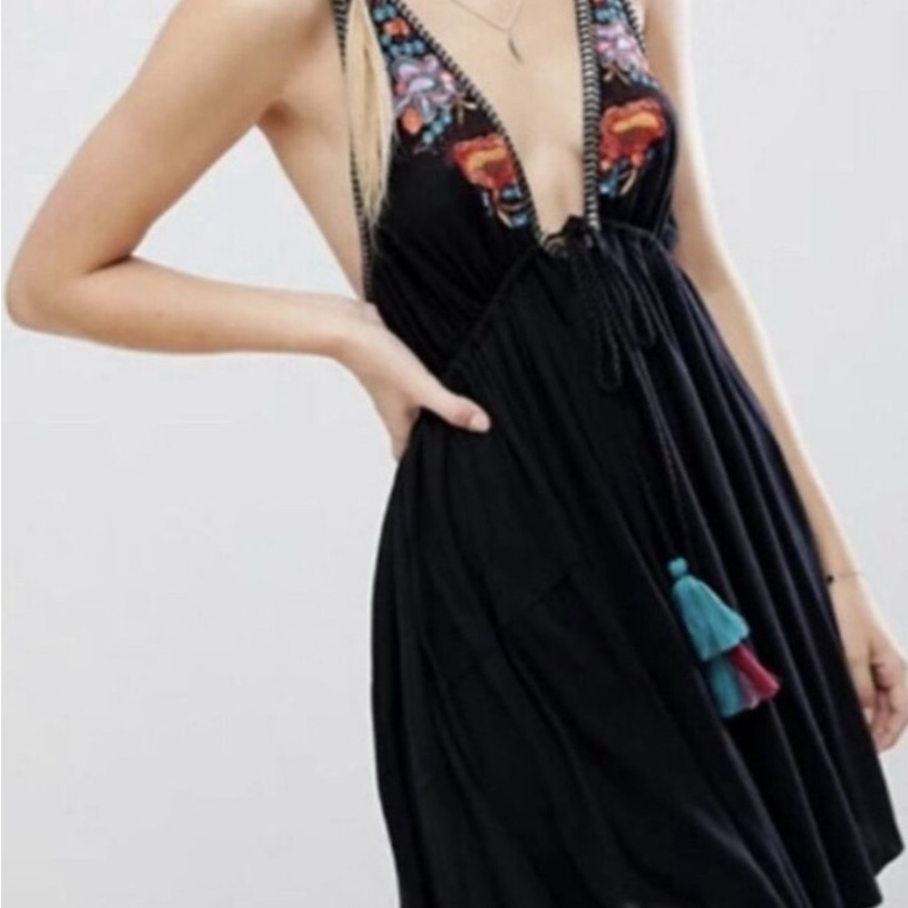 Free People Lovers Cove Mini Dress Black
Revolve  Size Medium NWT